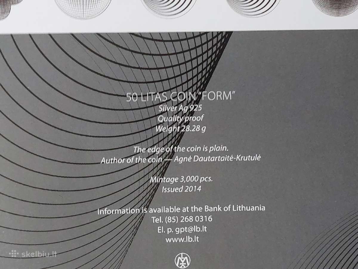 Lankstinukas monetai 50 Litų 2014 m. , Forma - nuotraukos Nr. 6