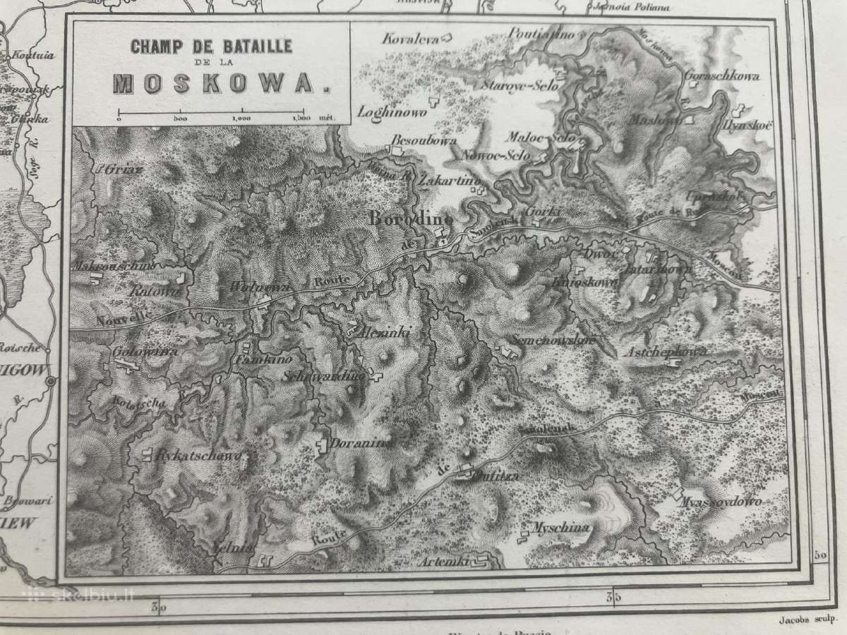 Antikvarinis Napoleono žygio į Rusiją žemėlapis - nuotraukos Nr. 2