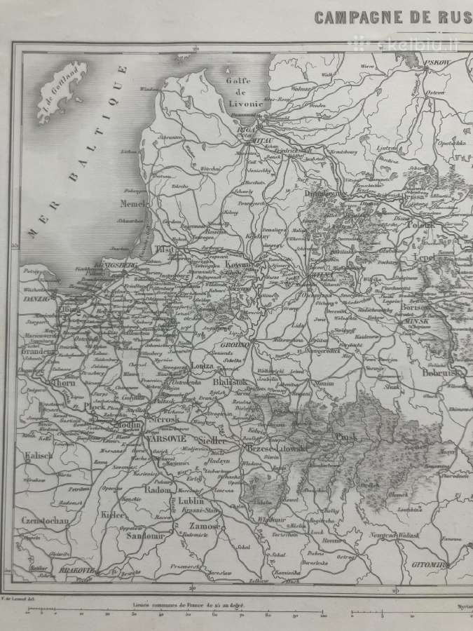 Antikvarinis Napoleono žygio į Rusiją žemėlapis - nuotraukos Nr. 3