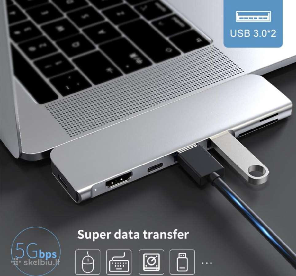 MacBook Pro, Air, skirtas multi adapteris - nuotraukos Nr. 5