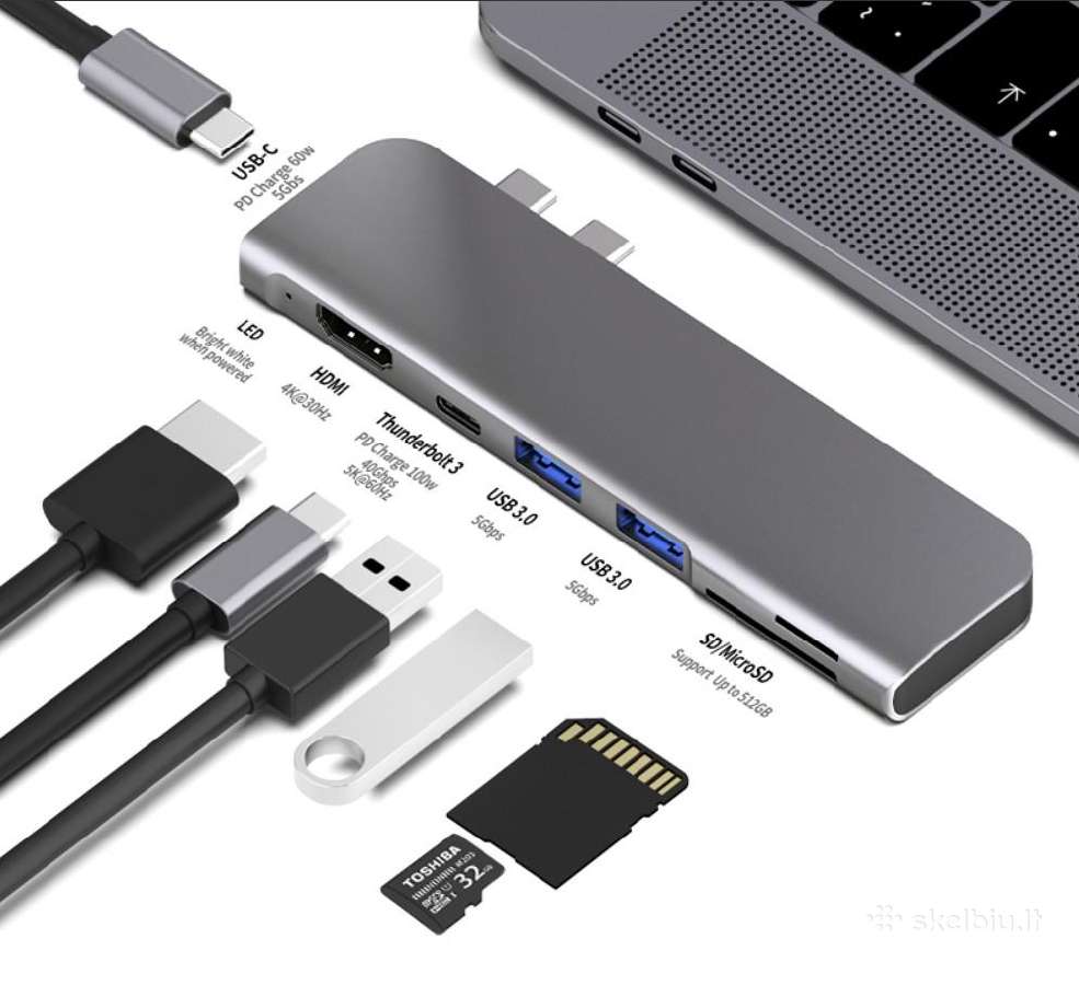 MacBook Pro, Air, skirtas multi adapteris - nuotraukos Nr. 3