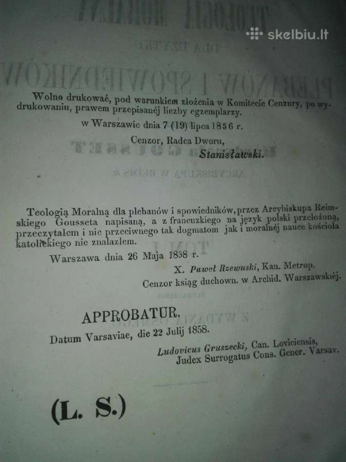 403. Theologia Moralna antikvarinė-kolekcinė - nuotraukos Nr. 3