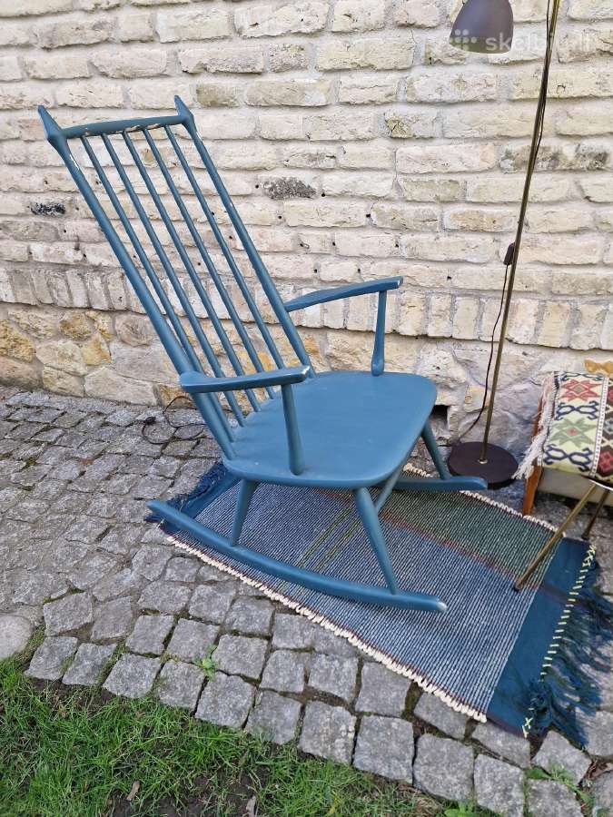 Vintažinis mid century autorinis supamas krėslas - nuotraukos Nr. 6