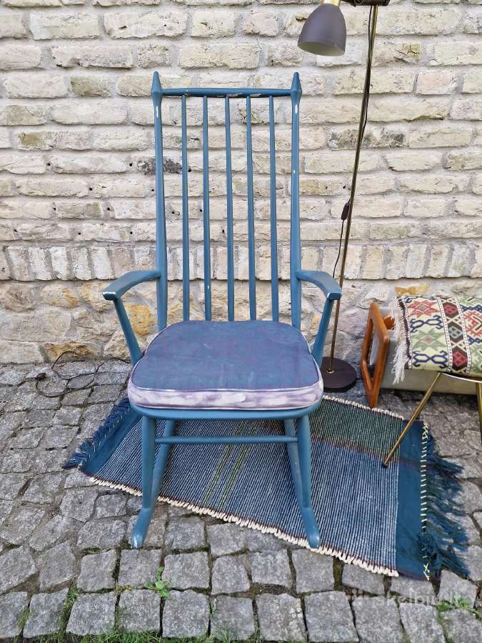 Vintažinis mid century autorinis supamas krėslas - nuotraukos Nr. 9