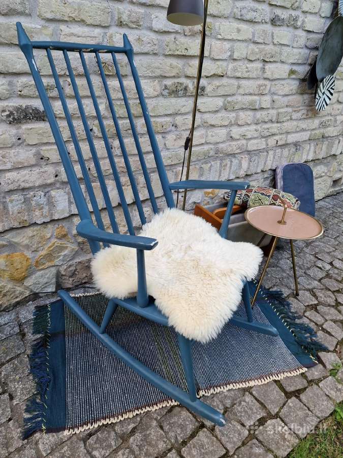 Vintažinis mid century autorinis supamas krėslas - nuotraukos Nr. 13