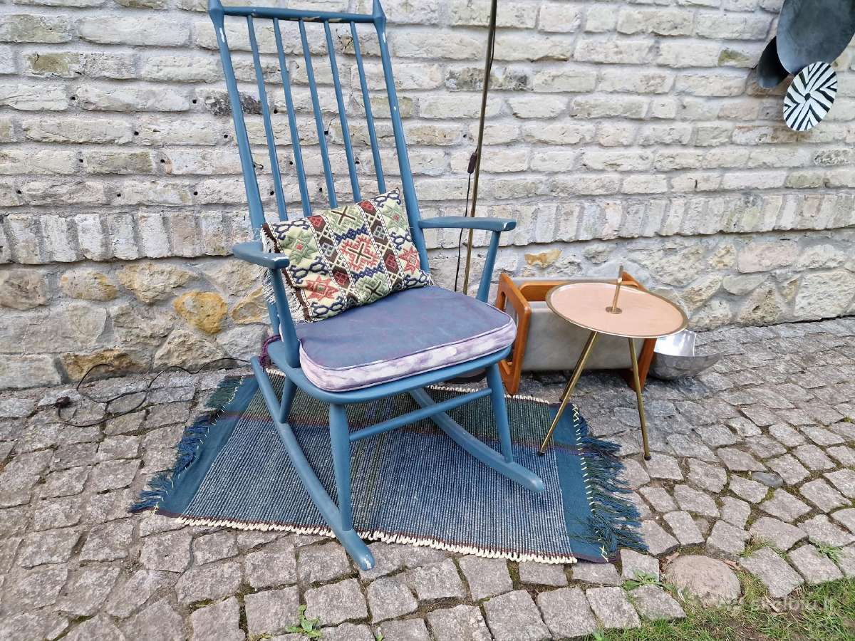 Vintažinis mid century autorinis supamas krėslas - nuotraukos Nr. 14