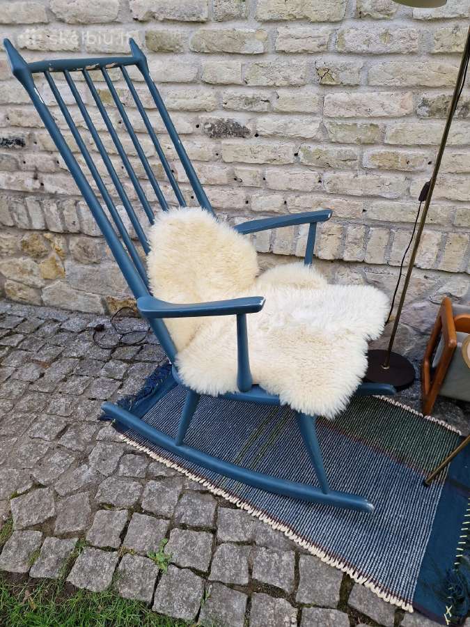 Vintažinis mid century autorinis supamas krėslas - nuotraukos Nr. 16