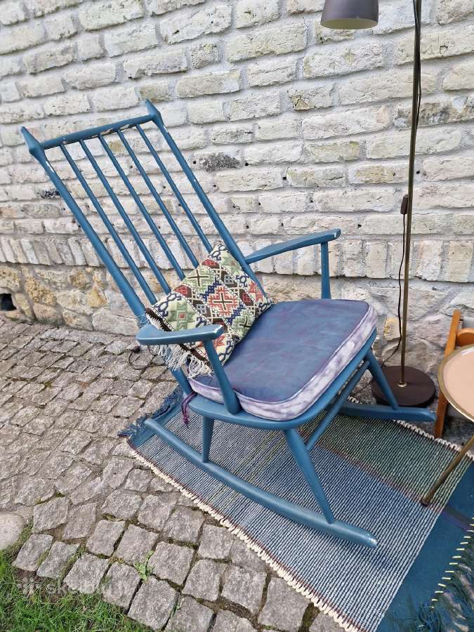 Vintažinis mid century autorinis supamas krėslas - nuotraukos Nr. 18