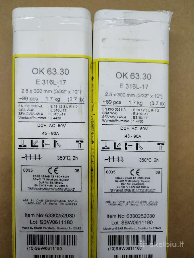 Esab suvirinimo elektrodai. - nuotraukos Nr. 2