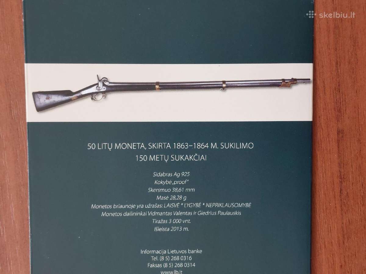 L-kas 50 Litų 2013 m. ,1863-1864 m. sukelimas . - nuotraukos Nr. 4