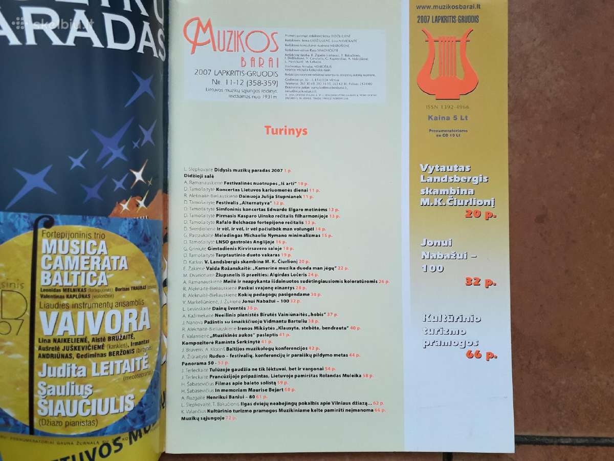 Žurnalai "Muzikos barai" - nuotraukos Nr. 6