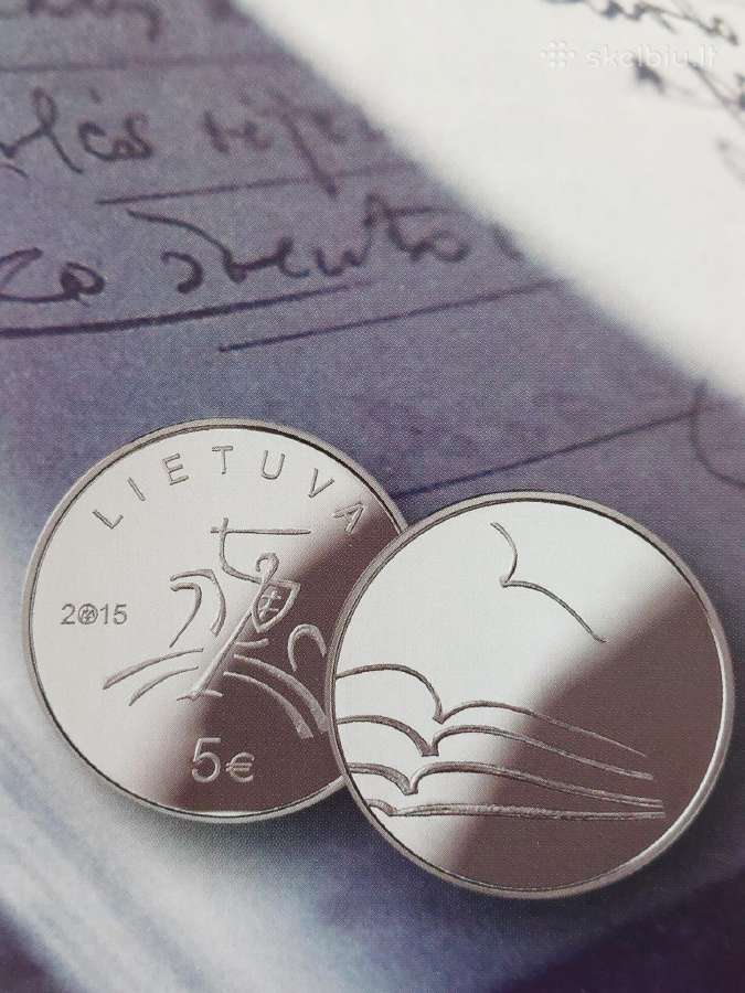 Lankstinukas - 5 Euro 2015 m. ,skirta Literatūrai - nuotraukos Nr. 2