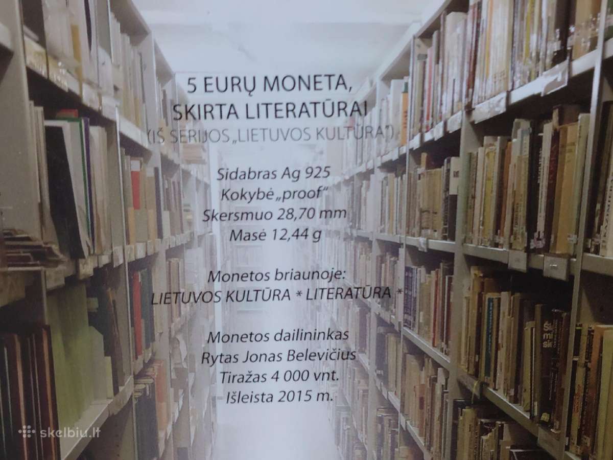 Lankstinukas - 5 Euro 2015 m. ,skirta Literatūrai - nuotraukos Nr. 4