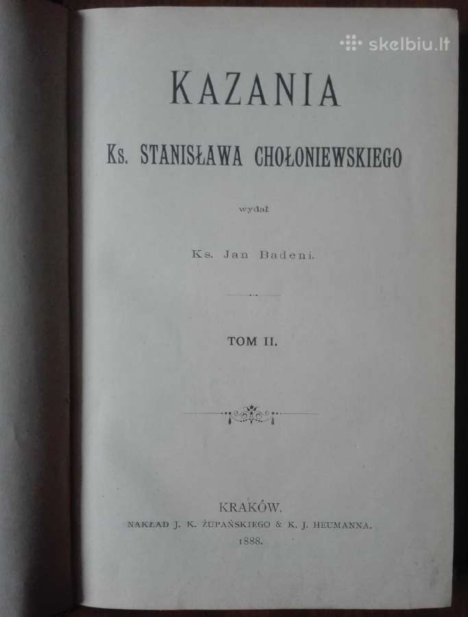 478. Kazania 1888 m. antikvarinė-kolekcinė