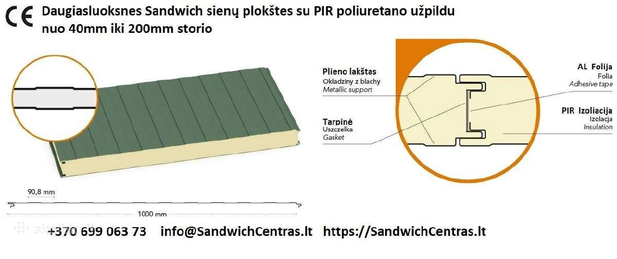 Sandwich plokštė nuo 25,00 eur/m2 - nuotraukos Nr. 3