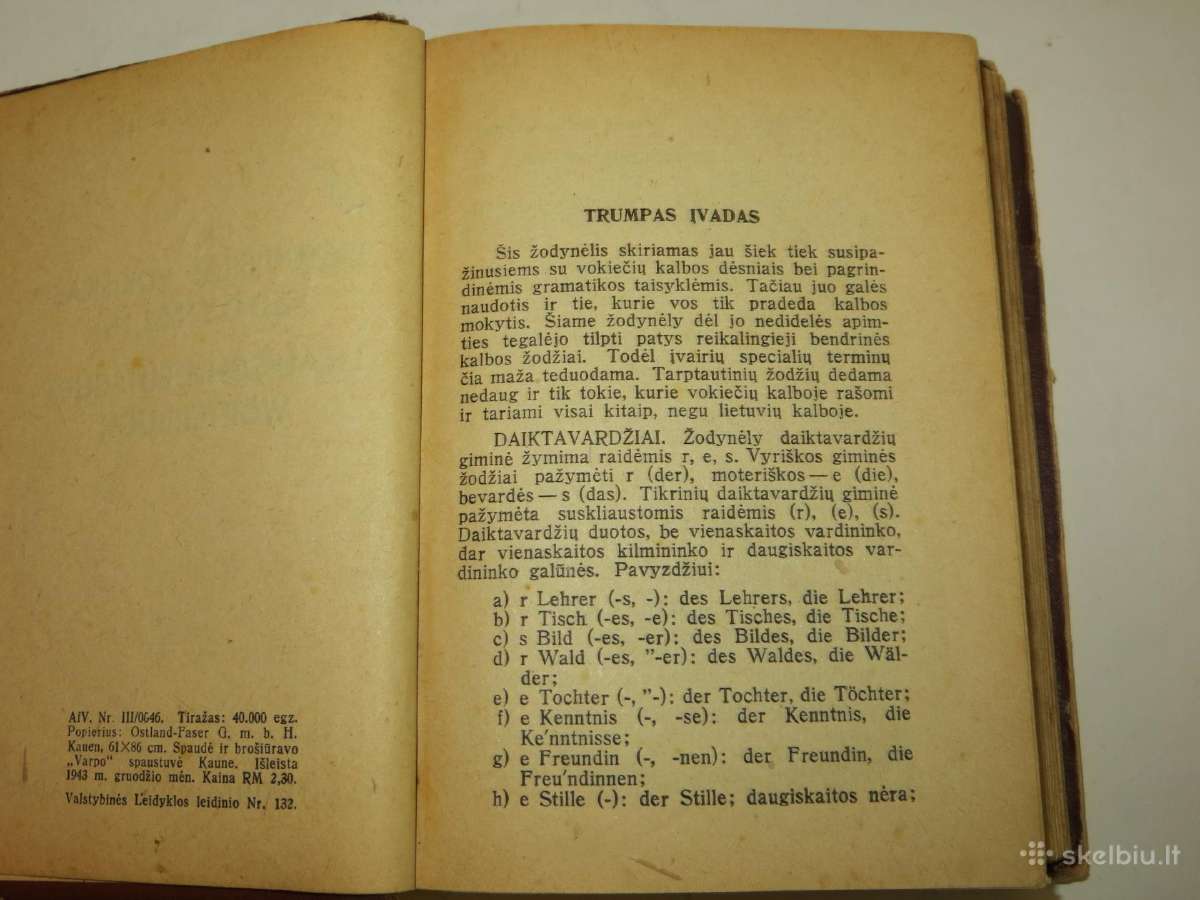Knyga Lietuviškai vokiškas žodynėlis, 1943 m. - nuotraukos Nr. 6