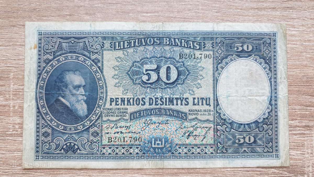 1928 metų 50 litų smetoniškas