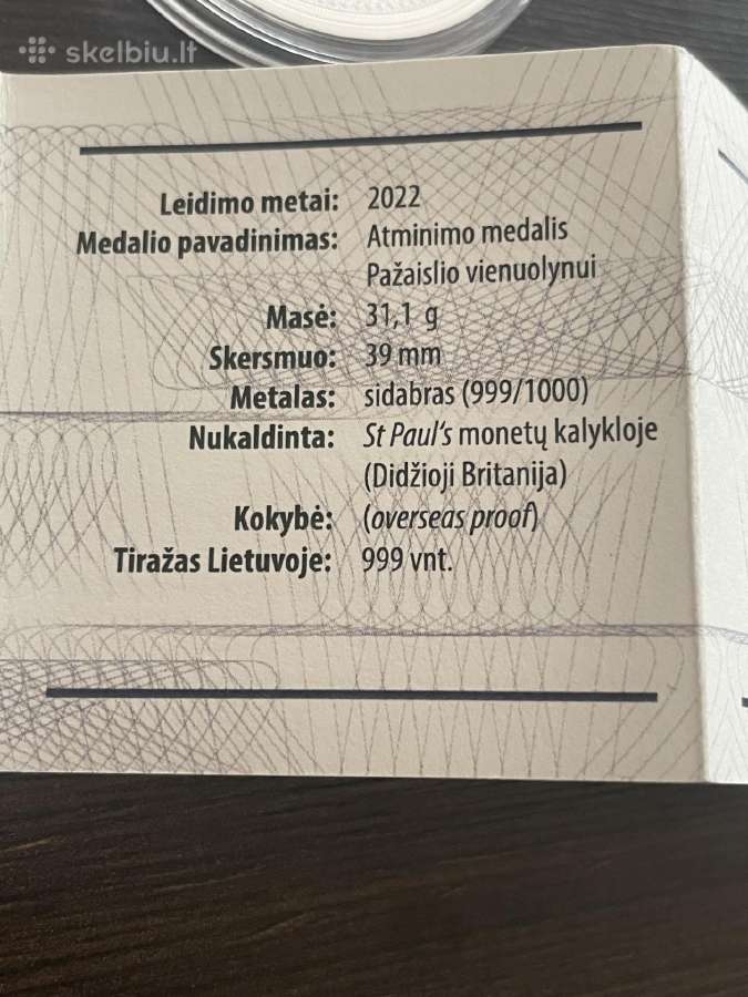 Sidabrinis medalis skirta Pazaislino vienuolynui - nuotraukos Nr. 3