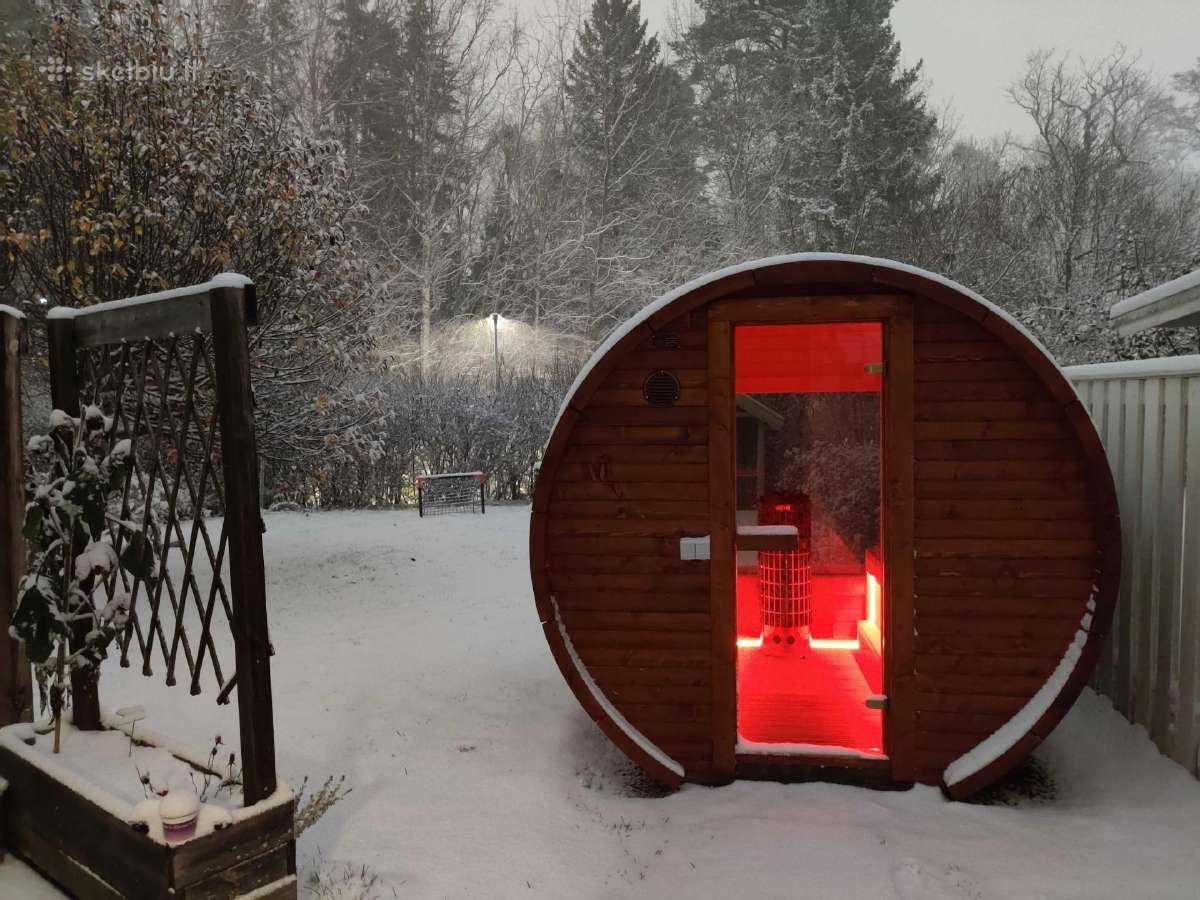 Apvali pirtis-bačka, termo medienos saunos - nuotraukos Nr. 15