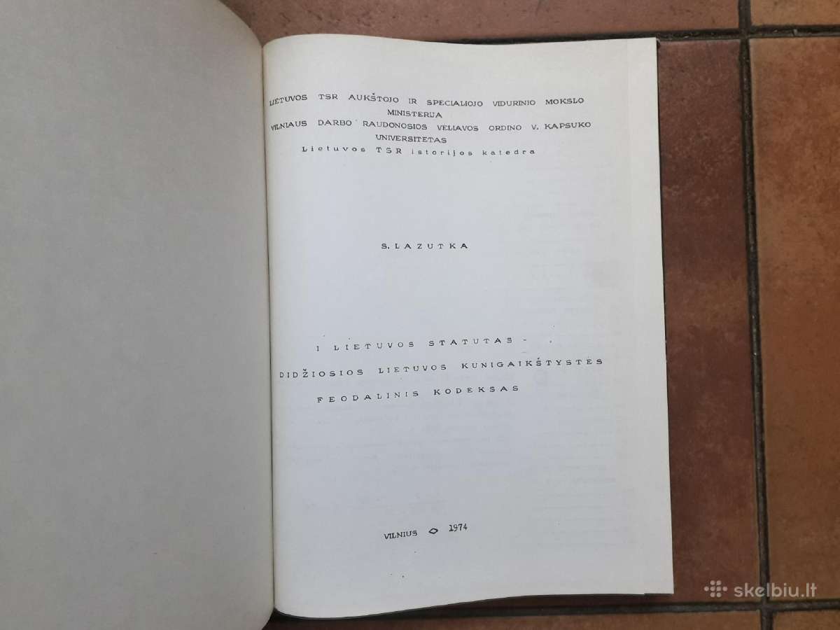S. Lazutka " 1 Lietuvos statutas" 1974 metai - nuotraukos Nr. 5