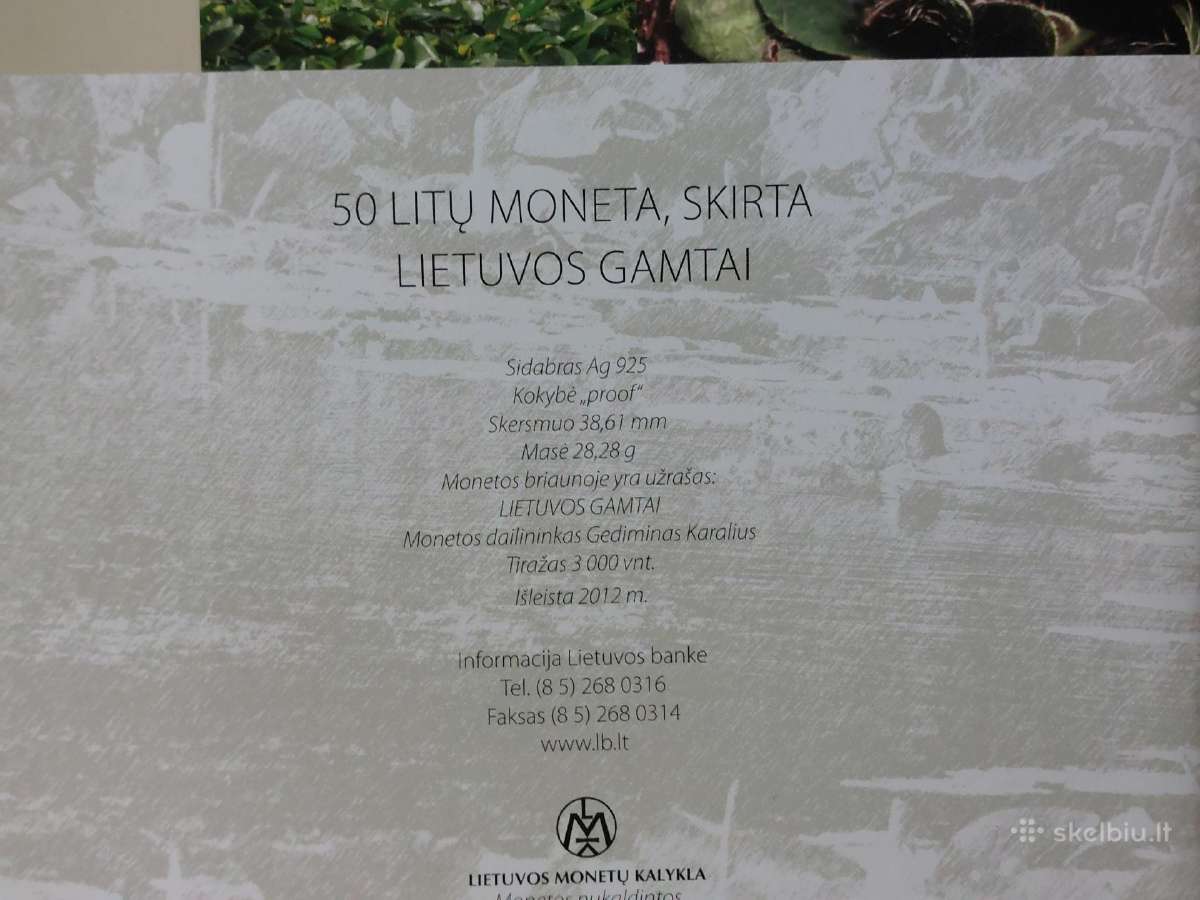 Lankstinukas 50 Litų 2012 m. Balinis Vėžlys - nuotraukos Nr. 4