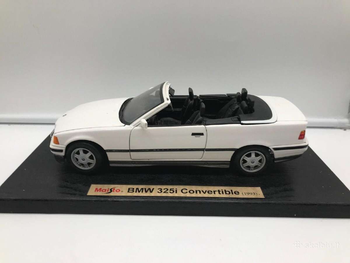 Bmw 3 serijos modeliukas e36 baltas kabrioletas
