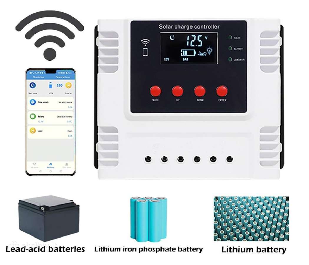 WiFi Valdiklis 60a saulės baterijai 12-48v ličio