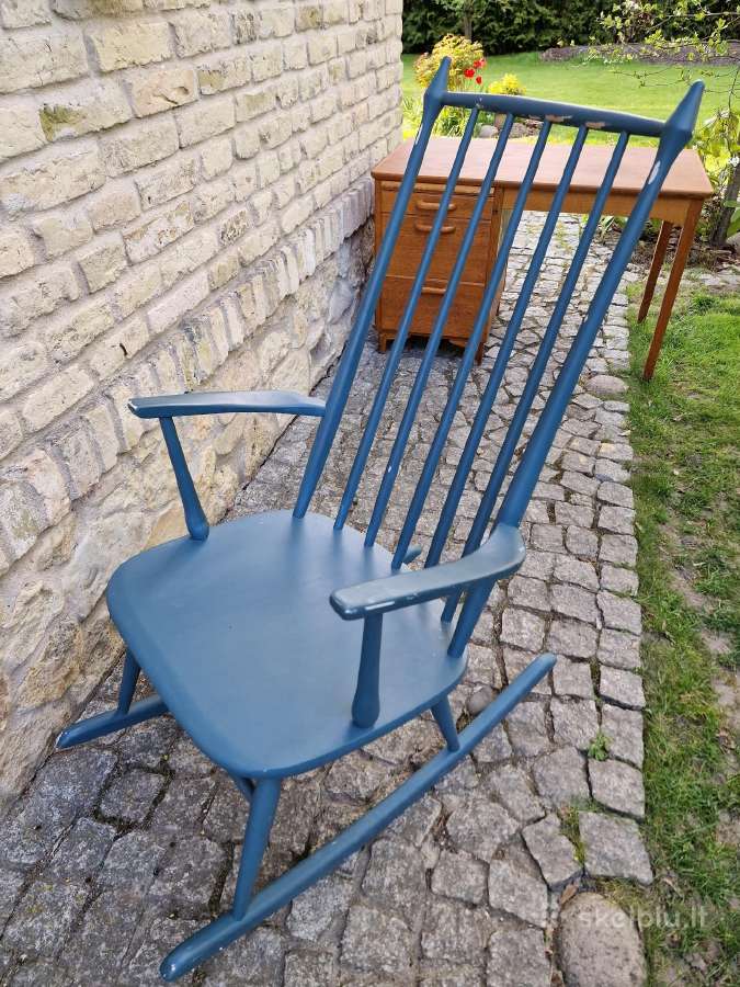 Vintažinis mid century autorinis supamas krėslas - nuotraukos Nr. 26