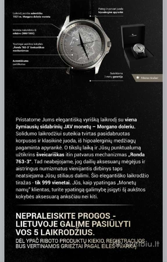 Parduodu labai gražu išskirtinį sidabrinį laikrodį - nuotraukos Nr. 2