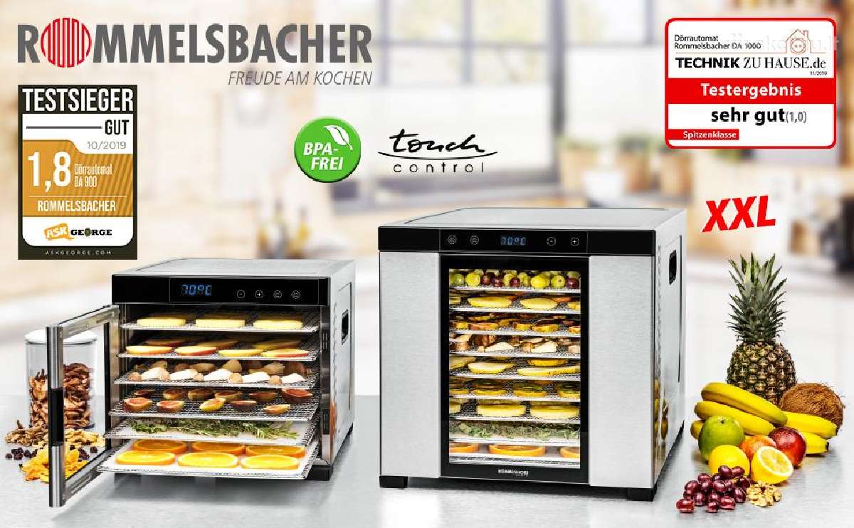 Vaisių džiovyklė Rommelsbacher Da 1050, 1000 W - nuotraukos Nr. 4
