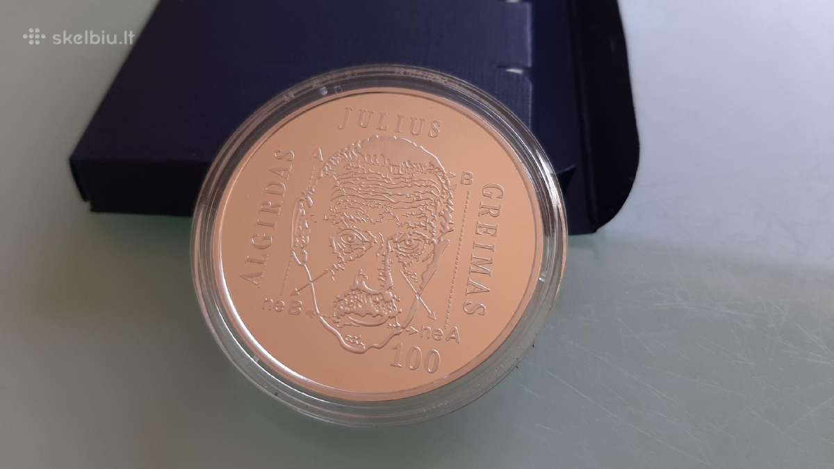 Algirdo Juliaus Greimo 2017 sidabrinė moneta 20€ - nuotraukos Nr. 3