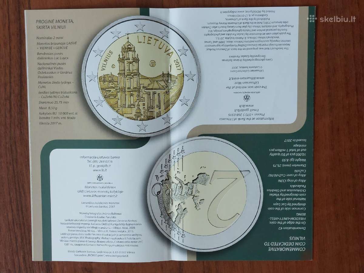 Lank-kas 2 euro 2017 m. ,skirtas Vilniui . - nuotraukos Nr. 6
