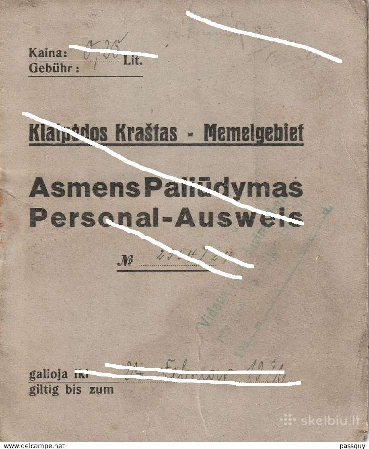 Memel Personal-ausweiss, Klaipeda Pasas 1924 - nuotraukos Nr. 2