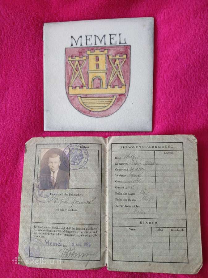 Memel Klaipeda tikras keliones pasas + Plytele