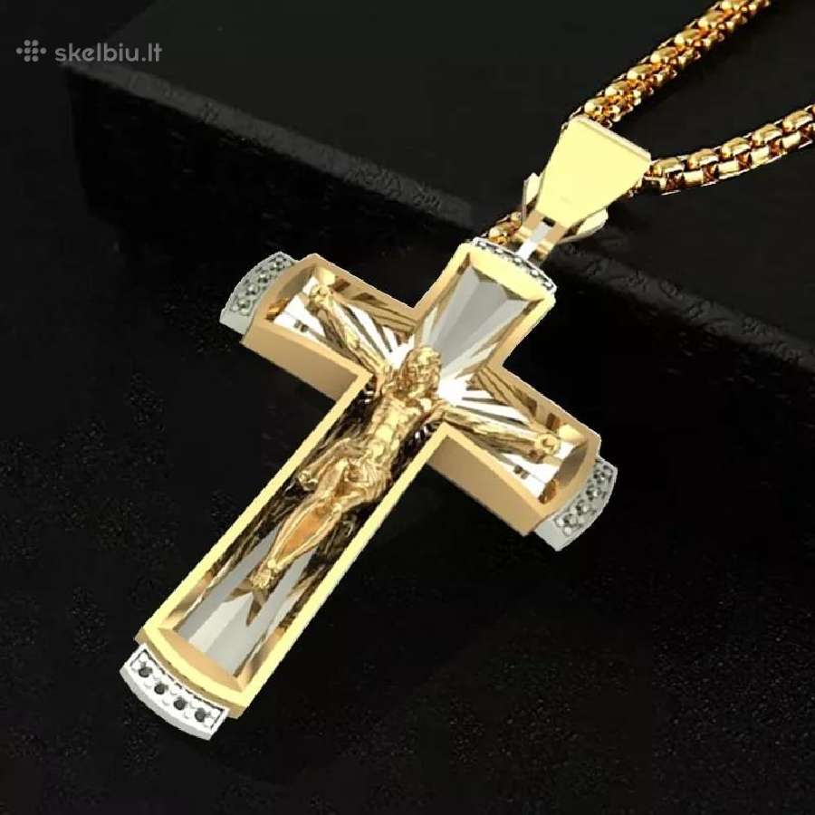 Auksu pildytos grandinėlės bei kryželiai tik - nuotraukos Nr. 6