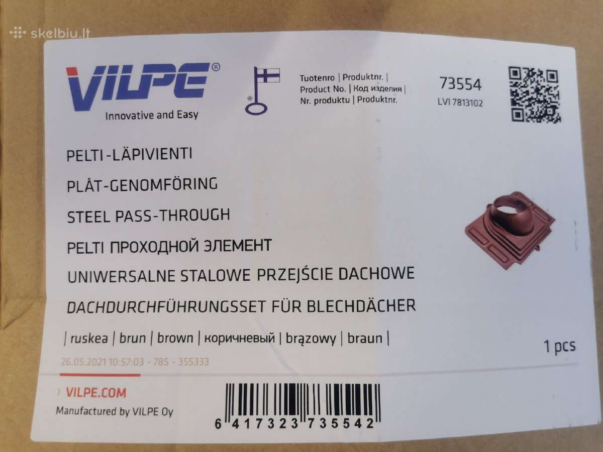 Vilpe Flow Ventiliacijos. Kaminėlis su Gaubtu - nuotraukos Nr. 4