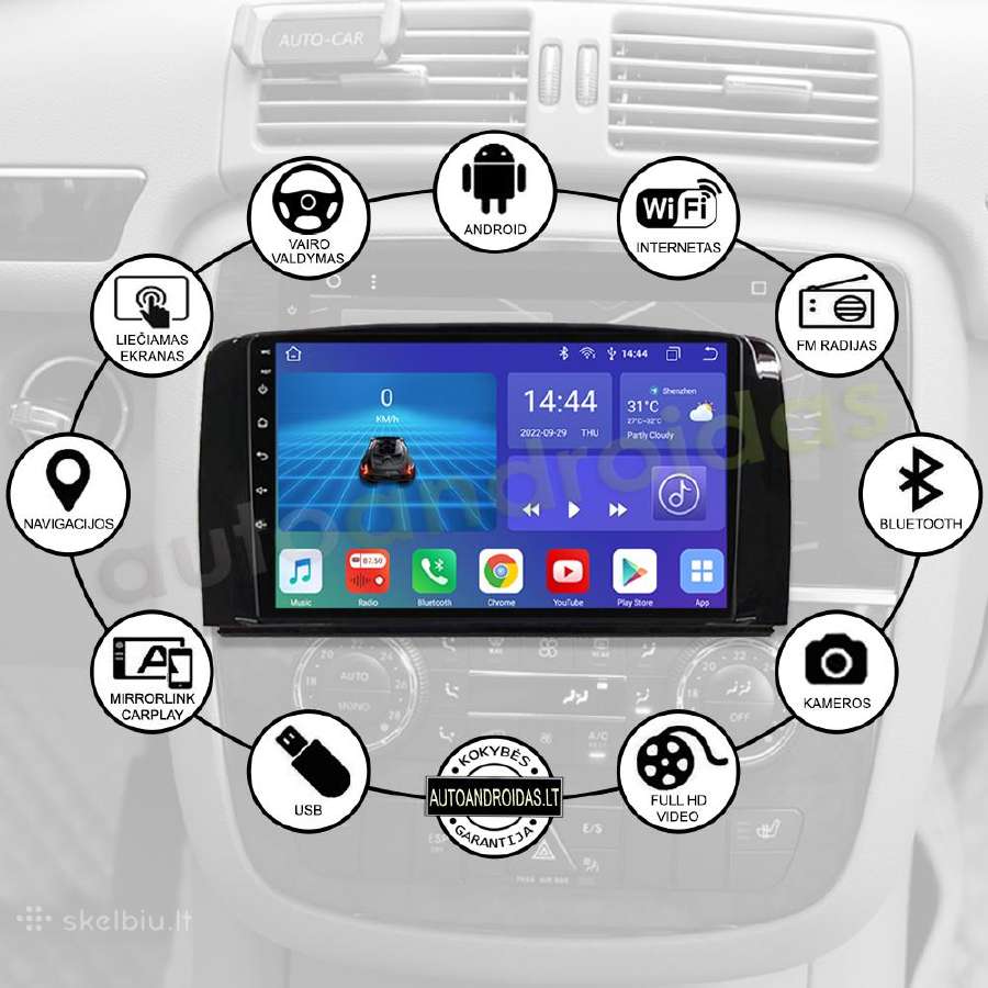 Mercedes R W251 Android multimedia Usb/GPS/WiFi - nuotraukos Nr. 2