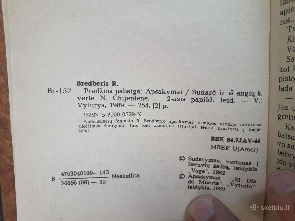 Rėjus Bredberis "Pradžios pabaiga" 1989 m. - nuotraukos Nr. 3