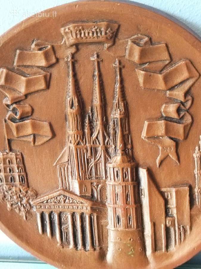 Keramikos vintažinis bareljefas Vilnius - nuotraukos Nr. 3