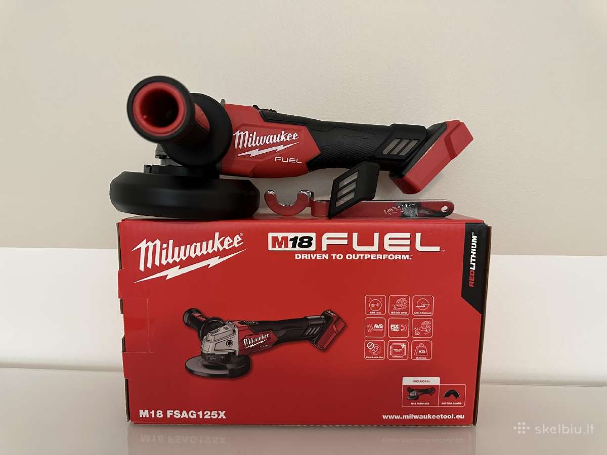 Milwaukee akum. kampinis šlifuoklis M18 Fsag125x