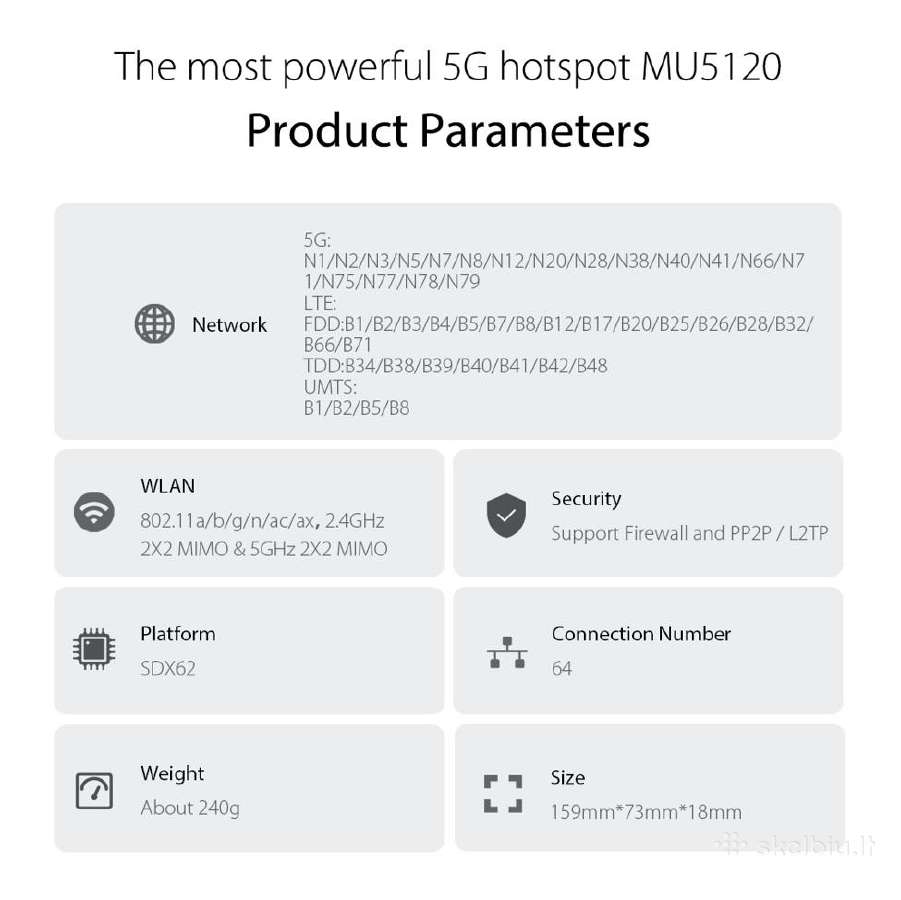 Galingiausias 5G modemas Mu5120_10000 mah baterija - nuotraukos Nr. 3