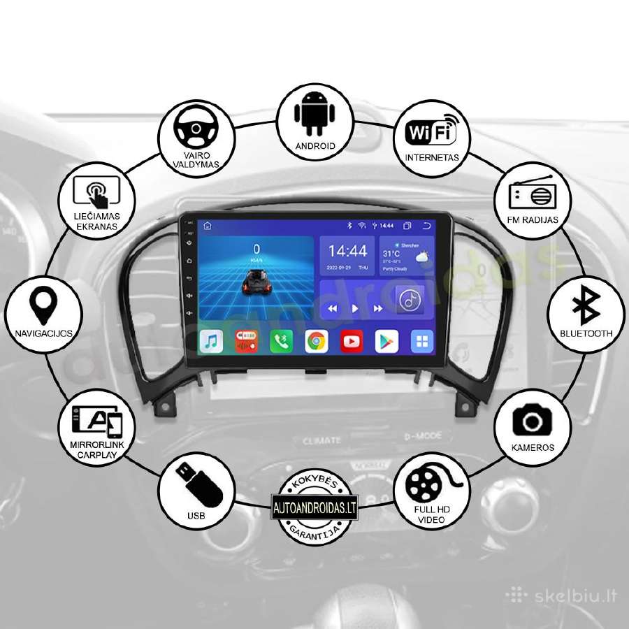 Nissan Juke 2010-14 Android multimedia GPS/WiFi/bt - nuotraukos Nr. 2