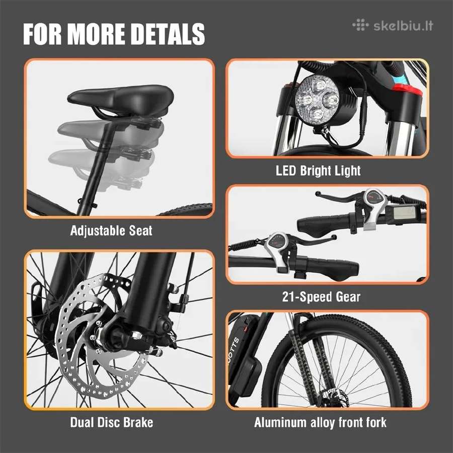Elektrinis dviratis duotts c29 - nuotraukos Nr. 11