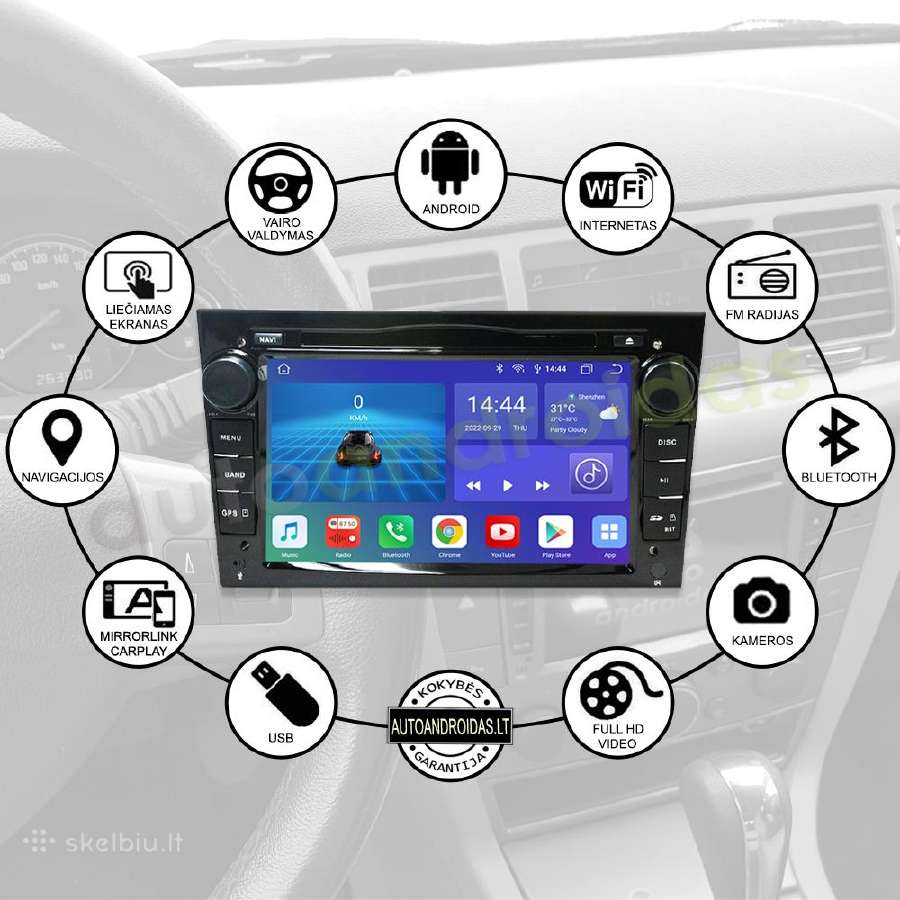 Opel 2002-11 Android multimedia Usb/GPS/WiFi/blu - nuotraukos Nr. 2