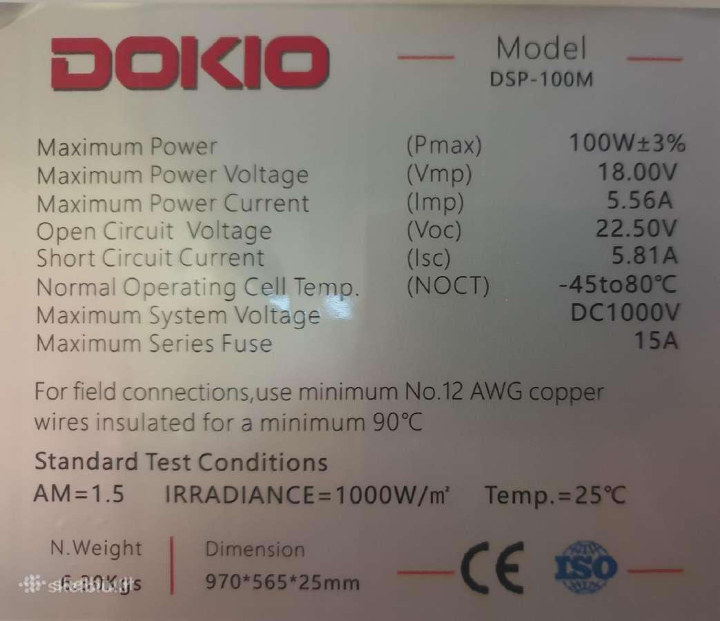 Saulės baterijos komplektas su valdikliu 100w 100a - nuotraukos Nr. 5