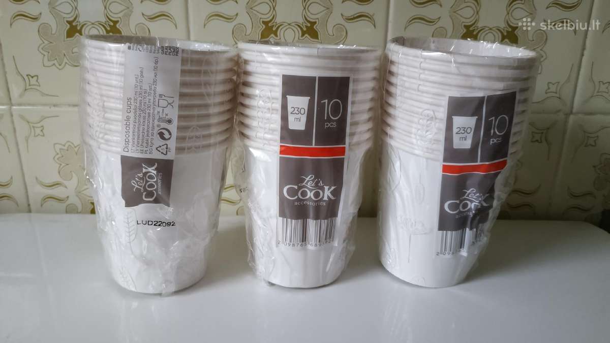 Vienkartiniai puodeliai. 230 ml