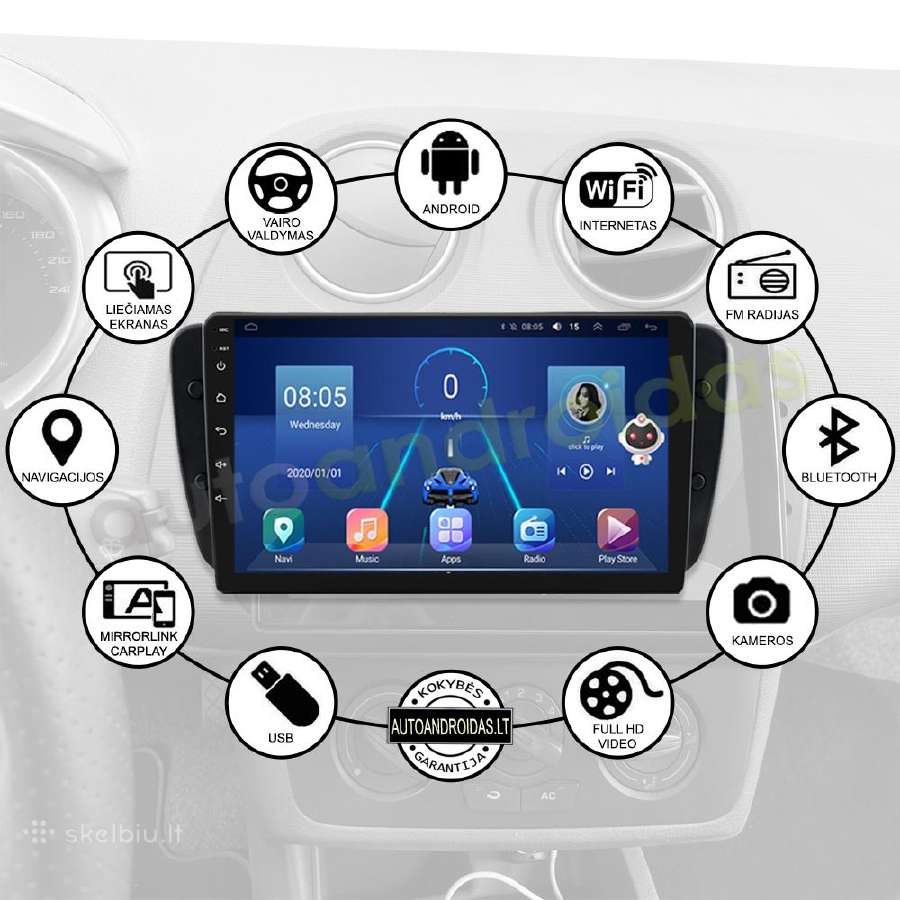 Seat Ibiza 2010-14 Android multimedia GPS/WiFi/bt - nuotraukos Nr. 2