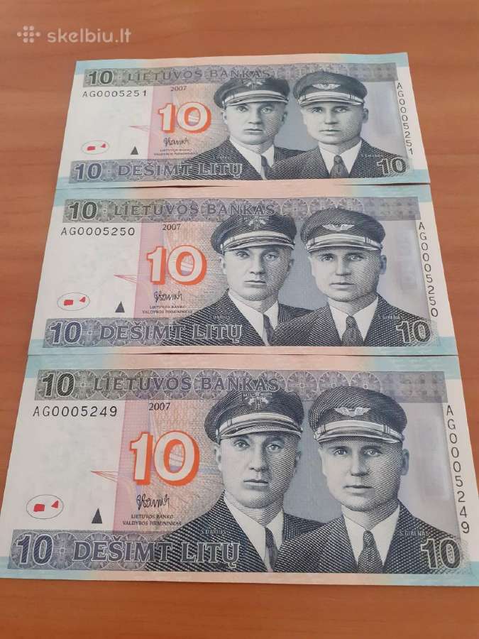 10 lt 2007 m.ir 20 lt 2001 žemesniu numeriu