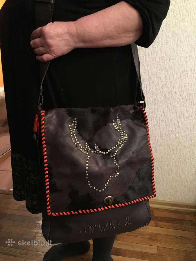 Didelė Natūralios Odos Ir Kailio Rankinė "Jewelz"