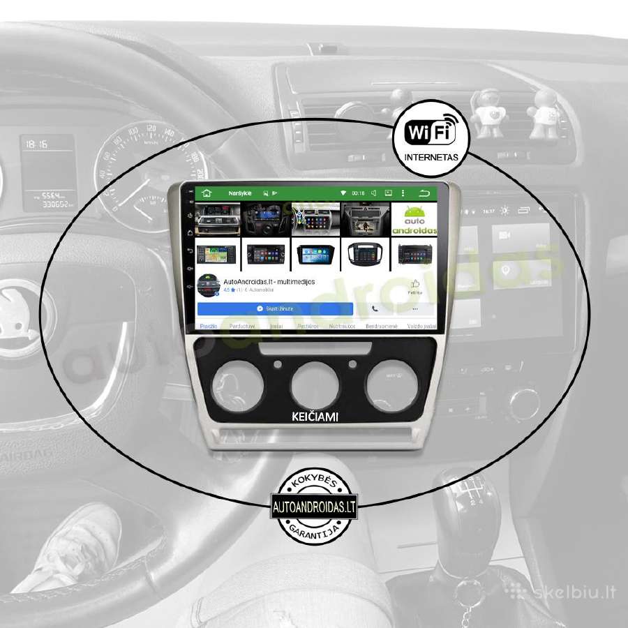 Skoda Octavia Android multimedia Usb/GPS/WiFi/10" - nuotraukos Nr. 3